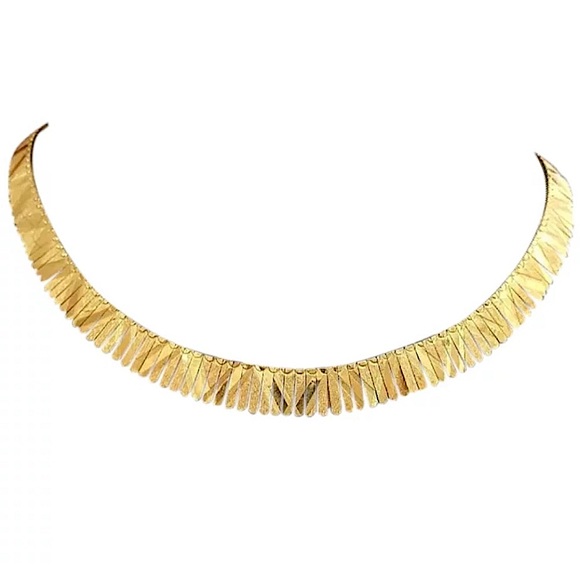 GIFTED 🔥14KYG "CLEOPATRA STYLE”, Chased Design, NECKLACE - Picture 5 of 11